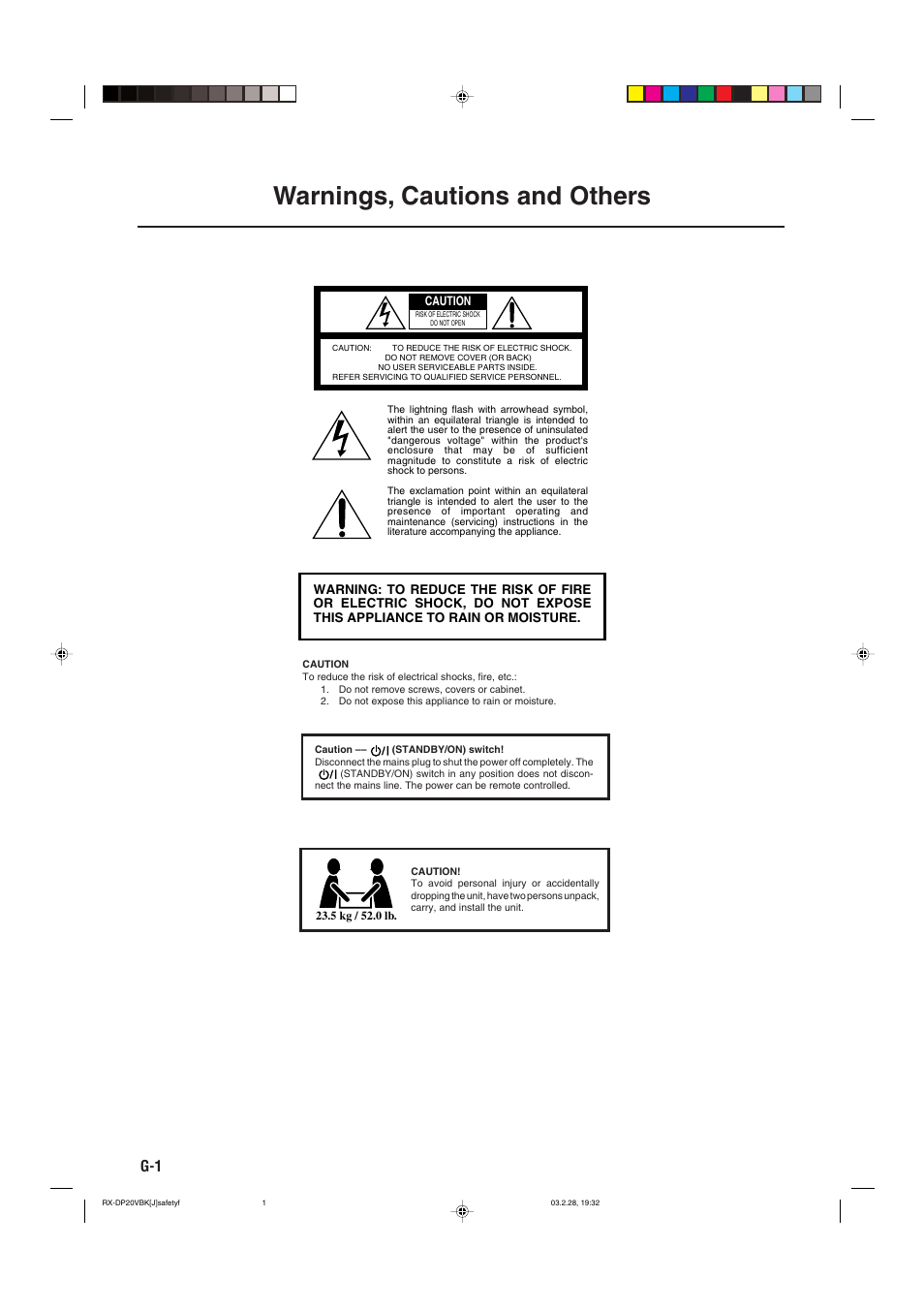 Warnings, cautions and others | JVC RX-DP20VBKC User Manual | Page 2 / 90