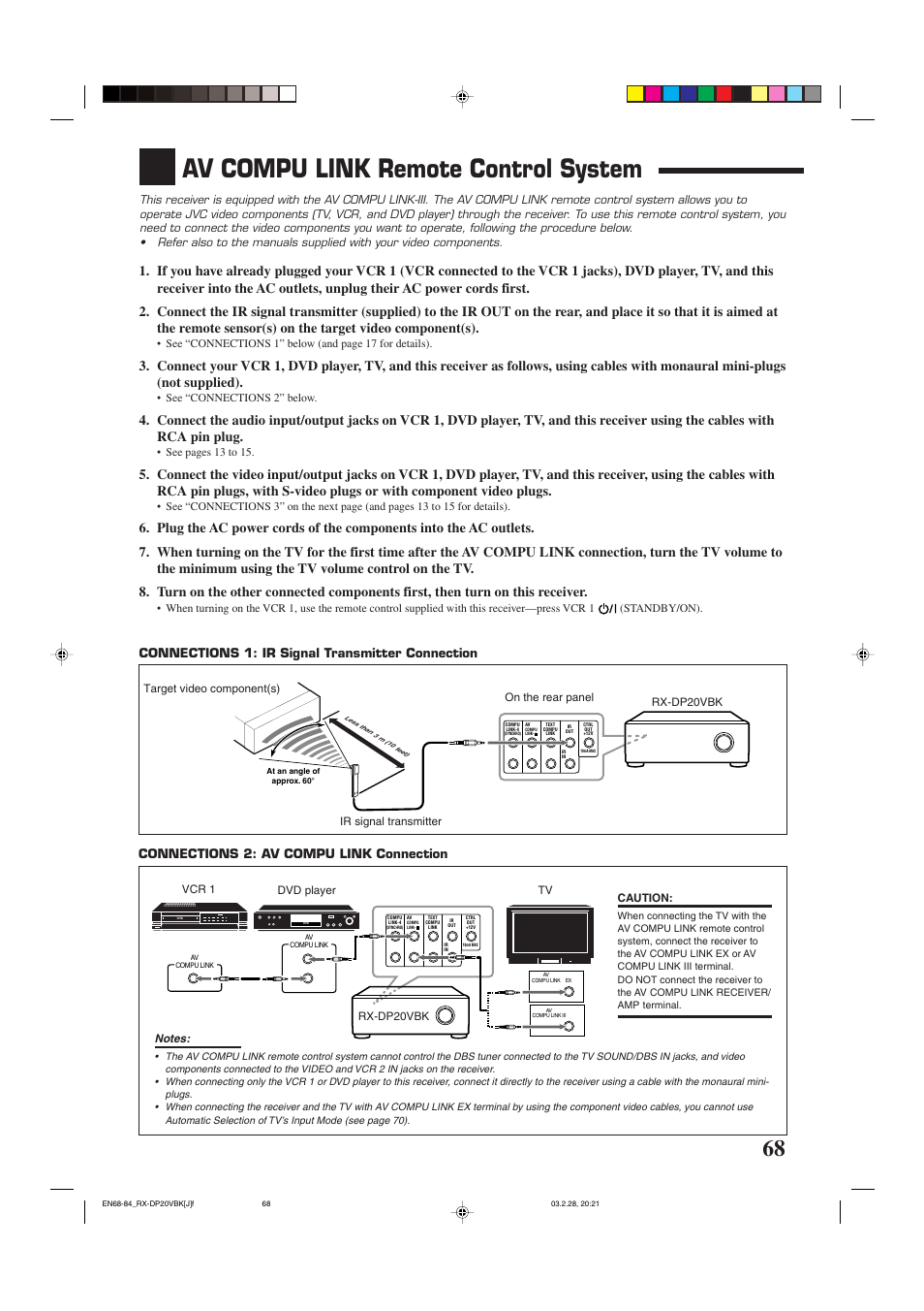 Av compu link remote control system | JVC RX-DP20VBKC User Manual | Page 71 / 90