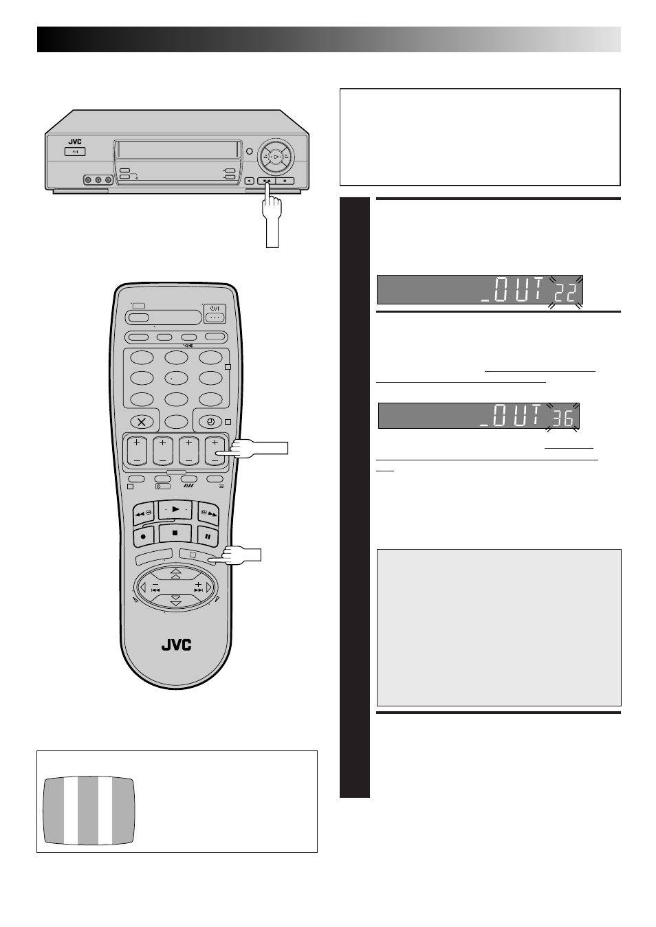 Access video chan- nel set mode, Set video channel, Exit video channel set mode | With rf connection, Important | JVC HR-J665ES User Manual | Page 31 / 48
