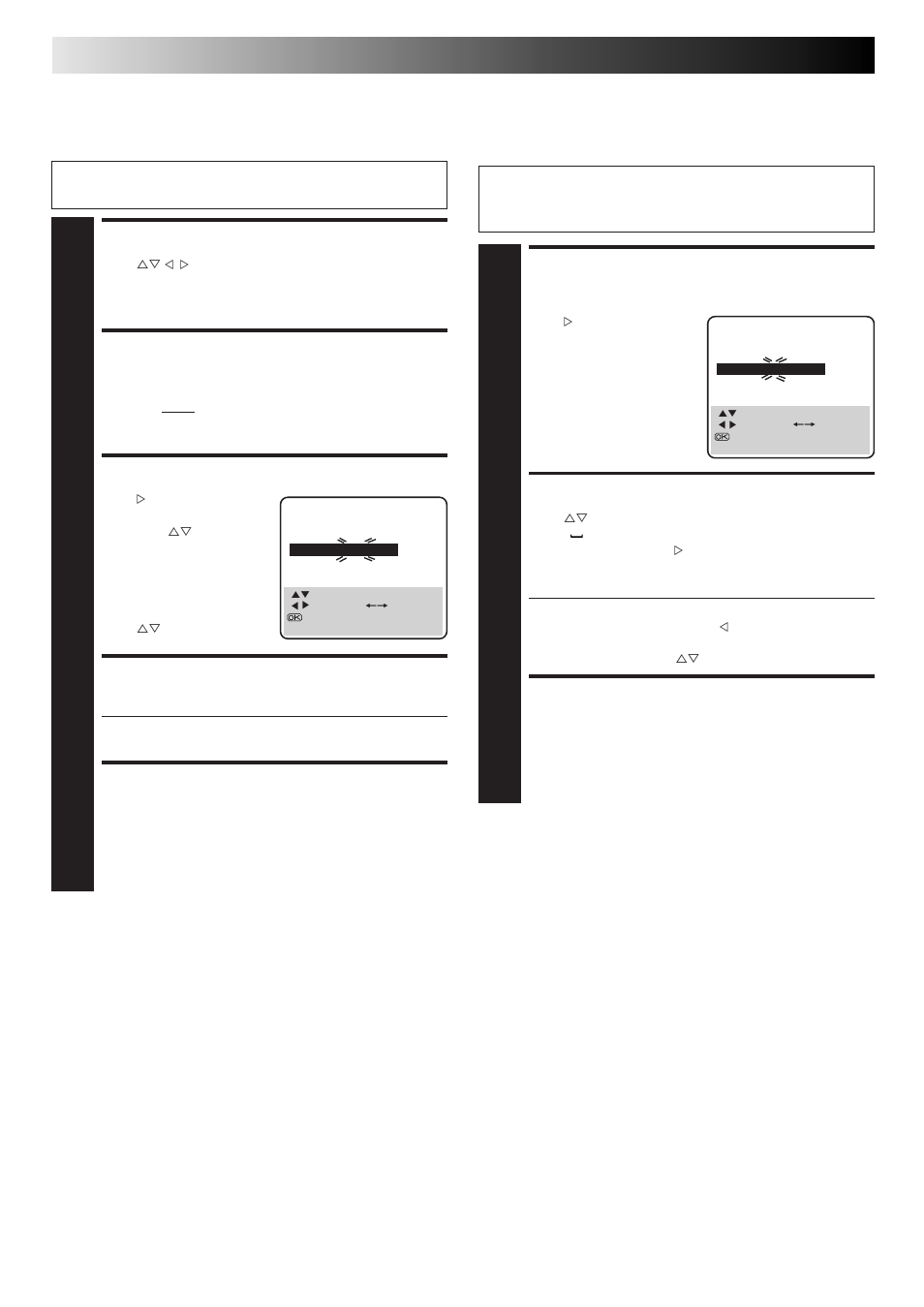 Select station name character, Enter new character, Close confirmation screen | Select item, Access manual channel set screen, Select new station, Switch stations, Subsidiary settings (cont.), Set stations (b), Set stations (a) | JVC HR-J665ES User Manual | Page 36 / 48