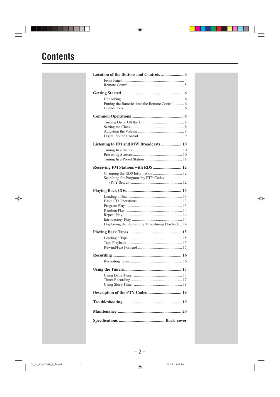 JVC UX-M3R User Manual | Page 5 / 24