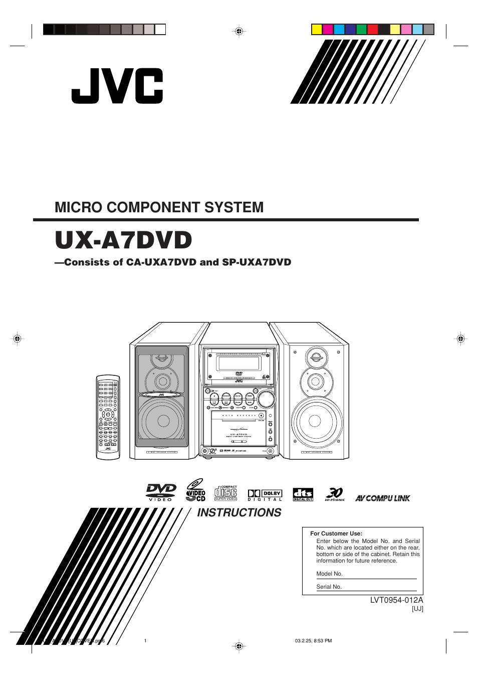 JVC CA-UXA7DVD User Manual | 76 pages