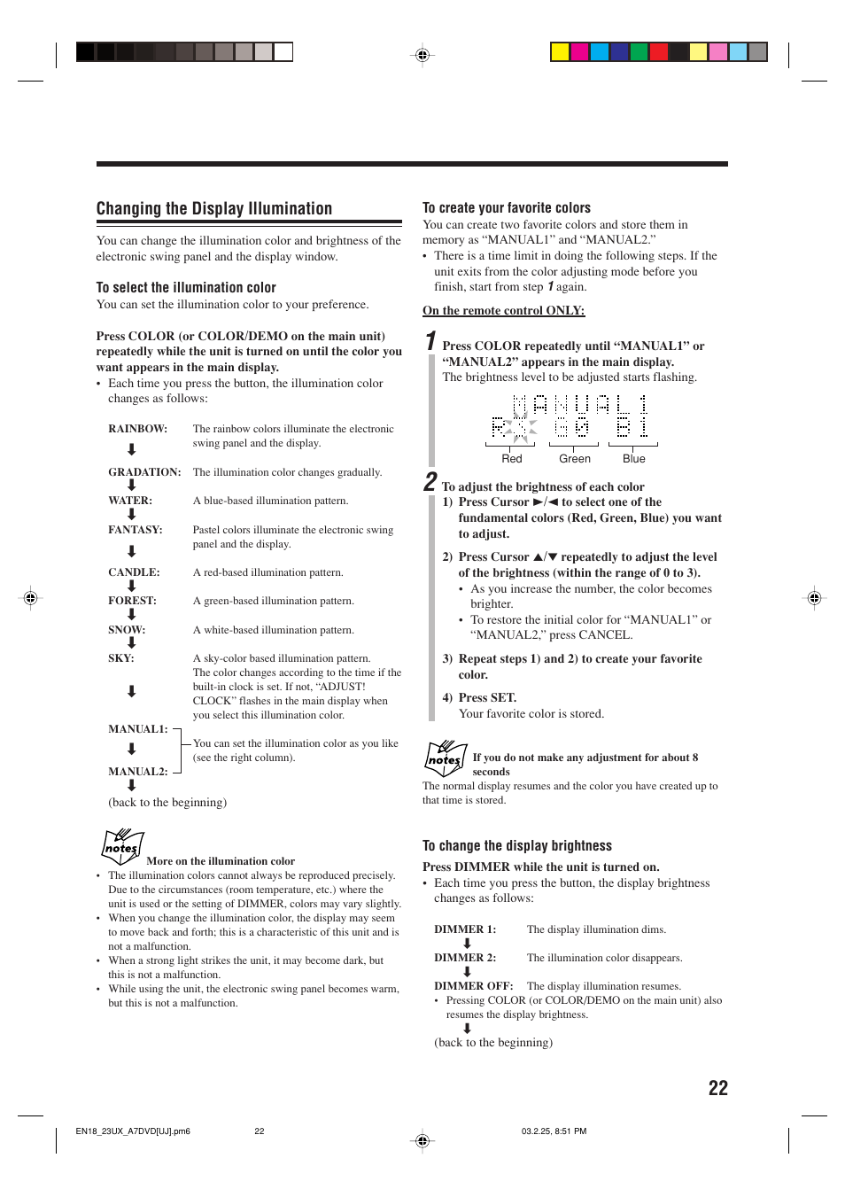 Changing the display illumination | JVC CA-UXA7DVD User Manual | Page 25 / 76