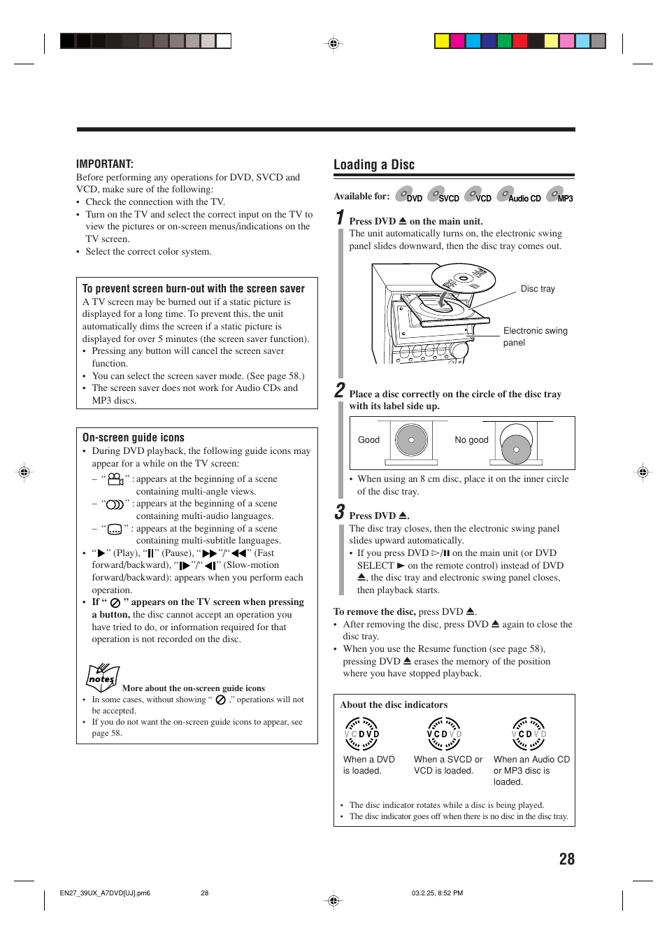Loading a disc | JVC CA-UXA7DVD User Manual | Page 31 / 76