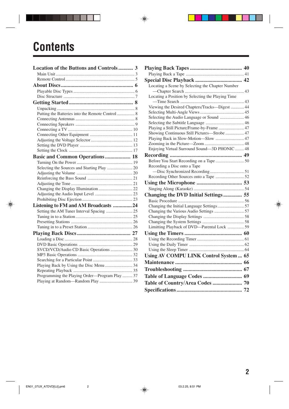 JVC CA-UXA7DVD User Manual | Page 5 / 76