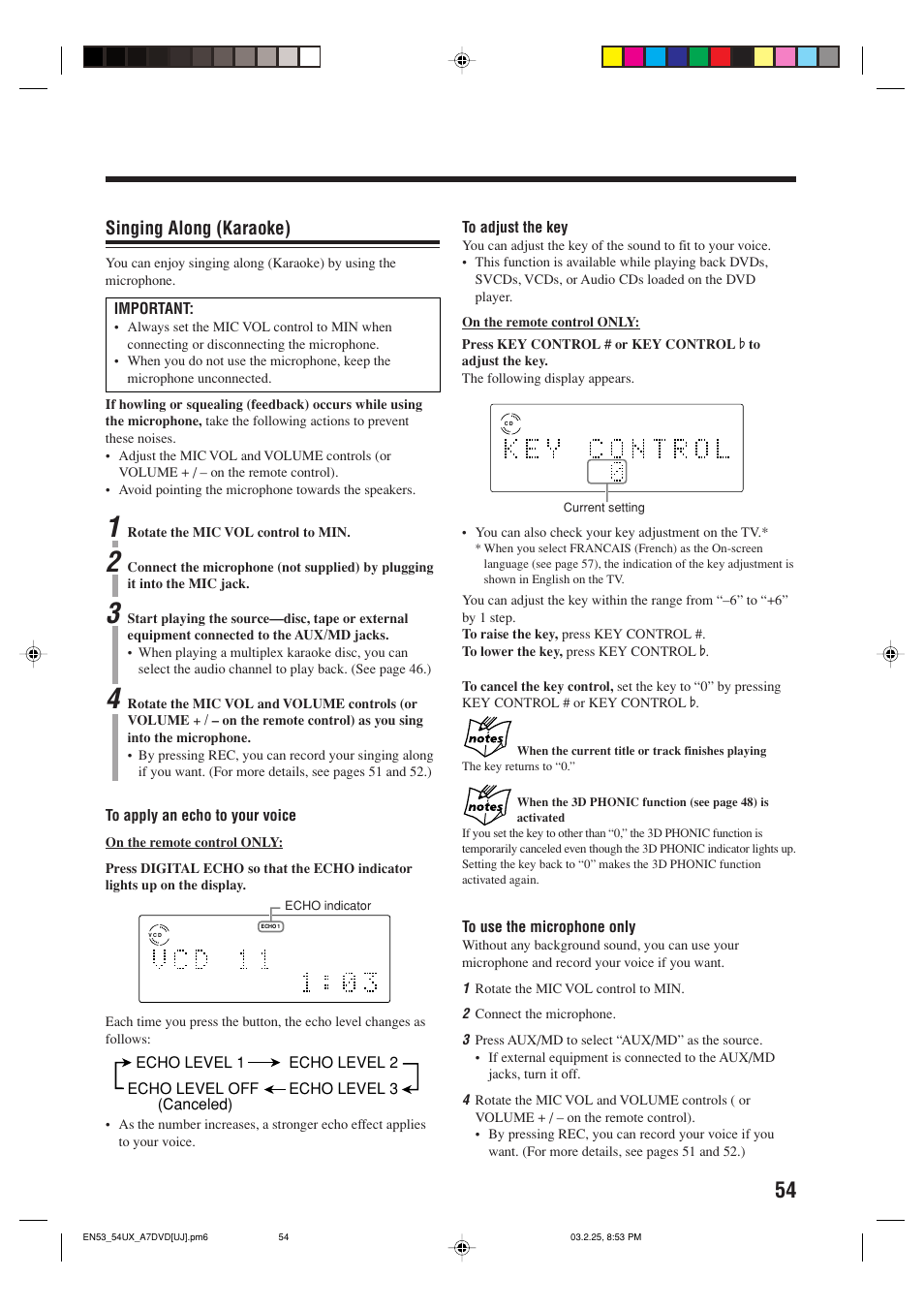 Singing along (karaoke) | JVC CA-UXA7DVD User Manual | Page 57 / 76