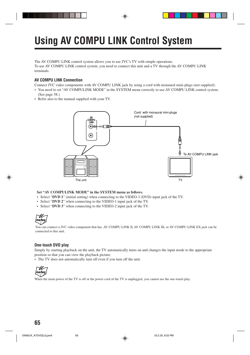 Using av compu link control system | JVC CA-UXA7DVD User Manual | Page 68 / 76