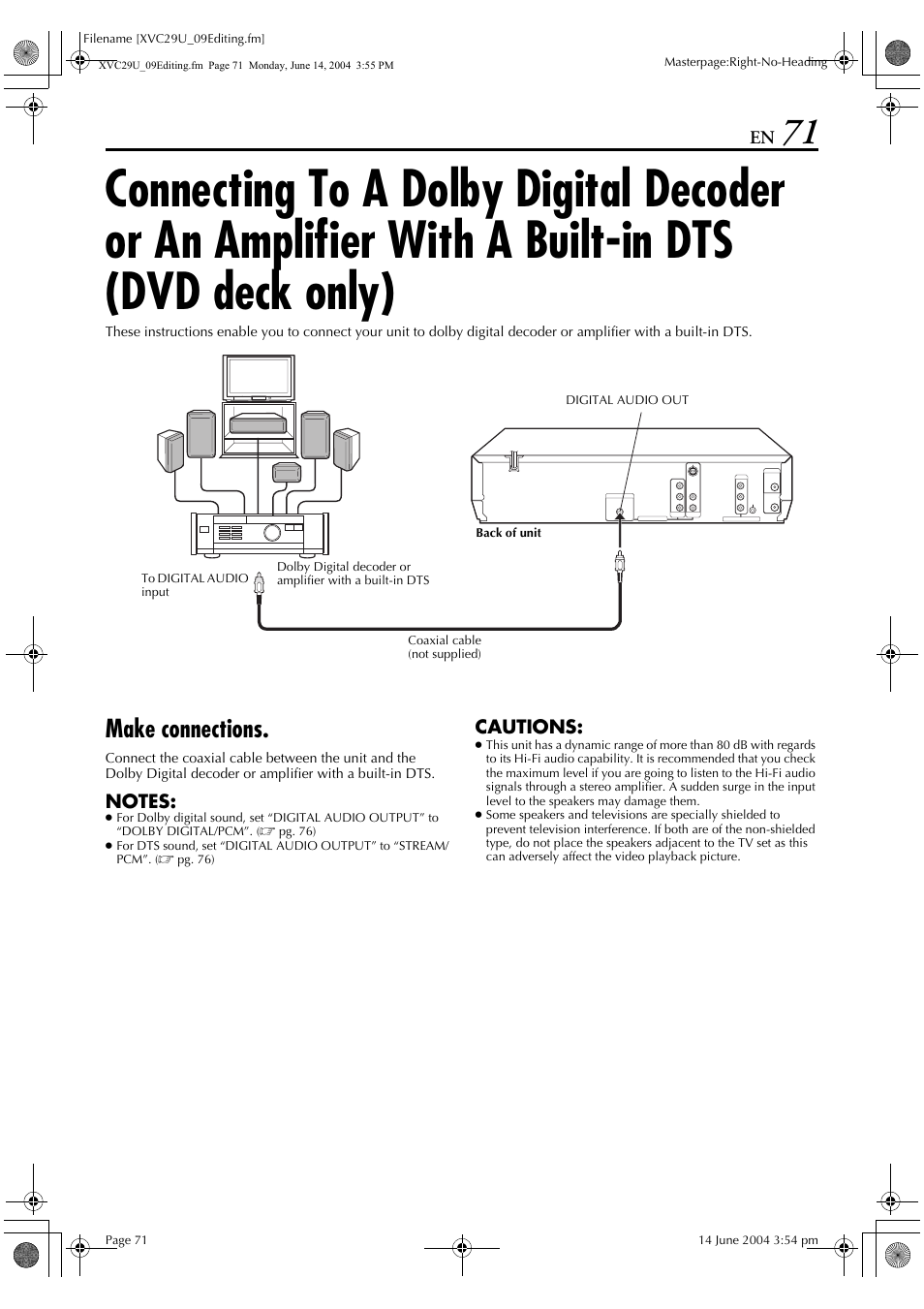 Make connections | JVC HR-XVC29UJ User Manual | Page 71 / 88