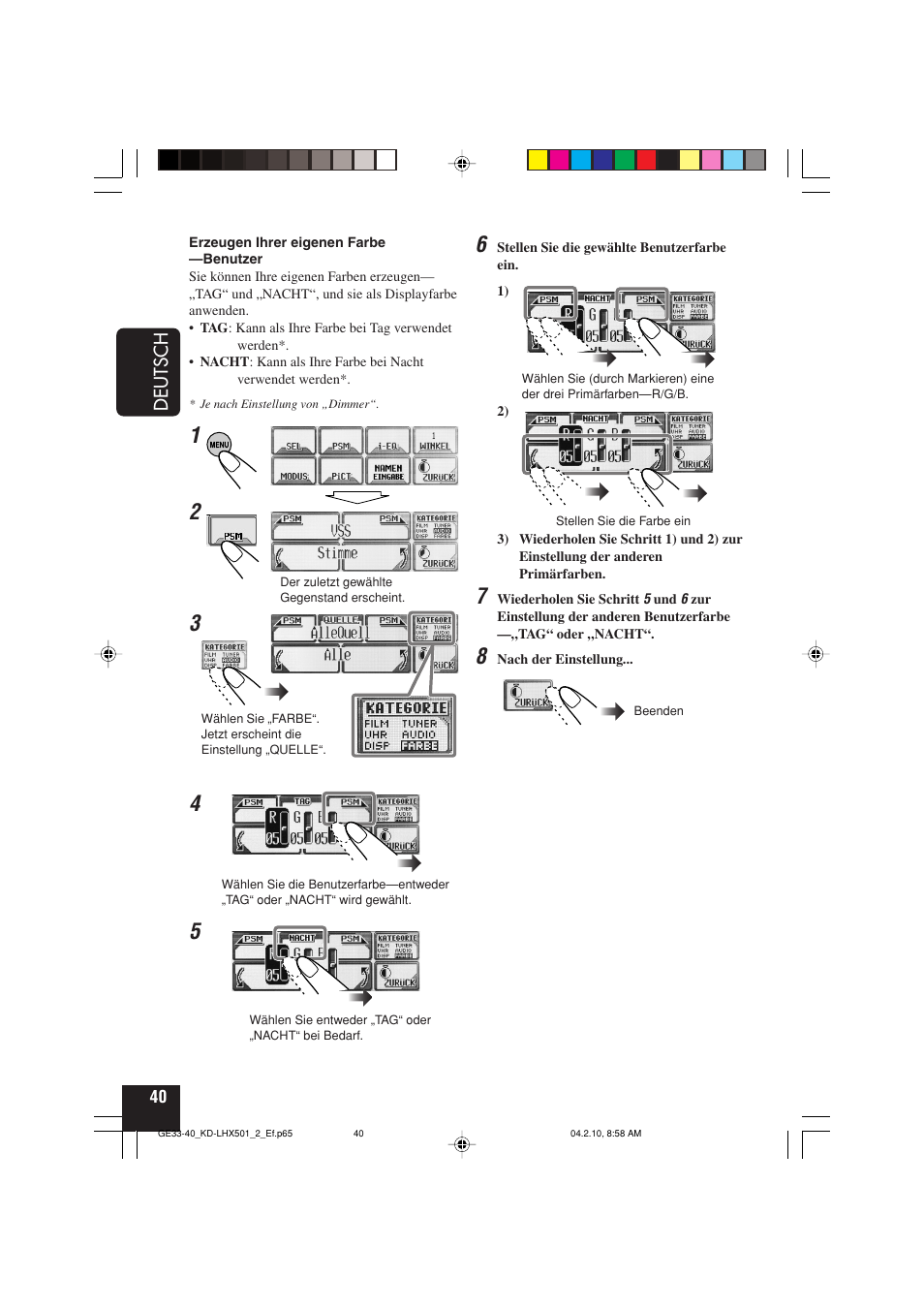 Deutsch | JVC KD-LHX501  EN User Manual | Page 104 / 259