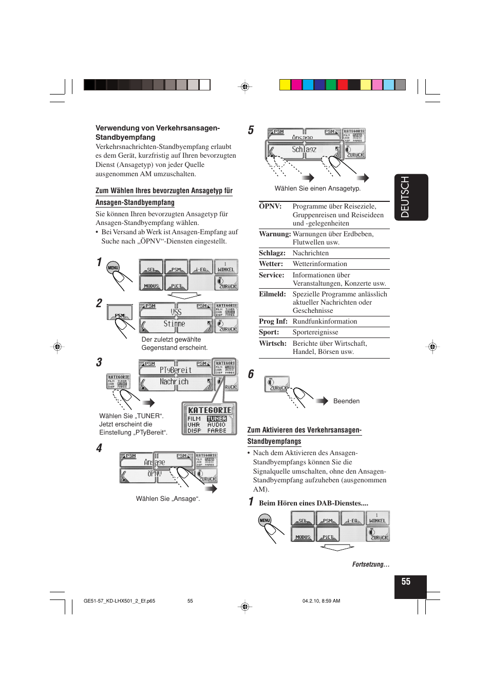 Deutsch | JVC KD-LHX501  EN User Manual | Page 119 / 259