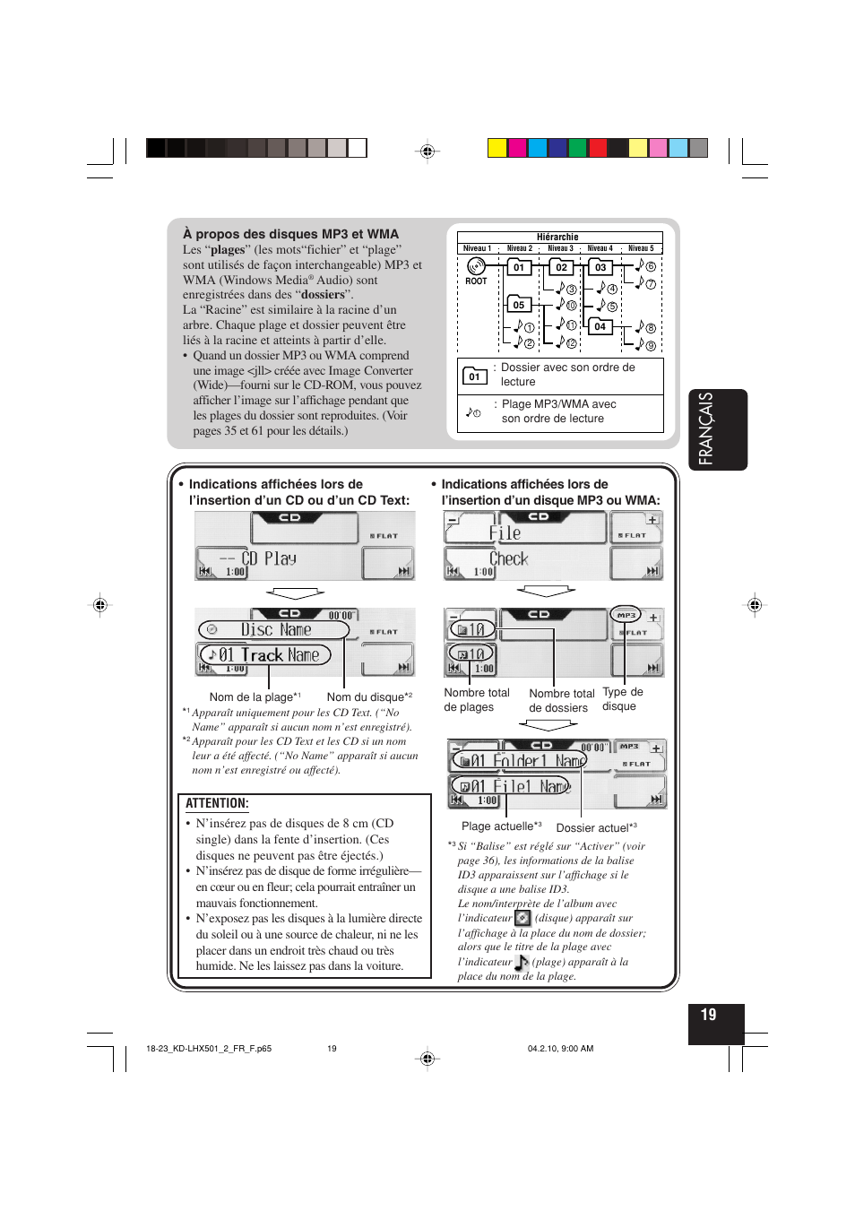 Fran ç ais | JVC KD-LHX501  EN User Manual | Page 147 / 259