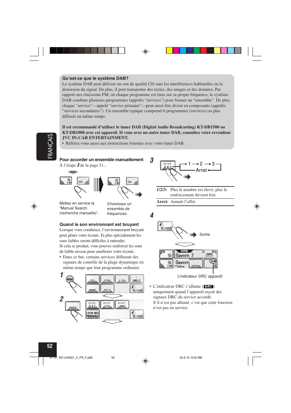 Fran ç ais | JVC KD-LHX501  EN User Manual | Page 180 / 259