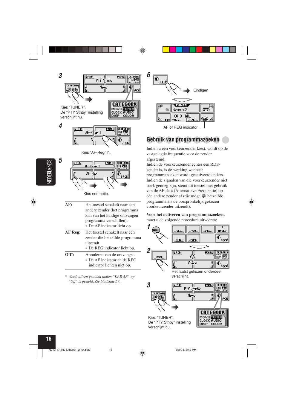 Nederlands, Gebruik van programmazoeken | JVC KD-LHX501  EN User Manual | Page 208 / 259
