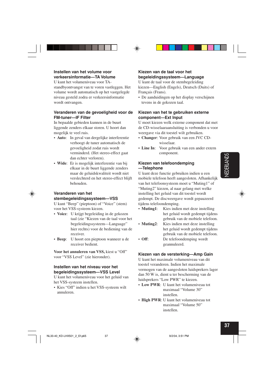Nederlands | JVC KD-LHX501  EN User Manual | Page 229 / 259