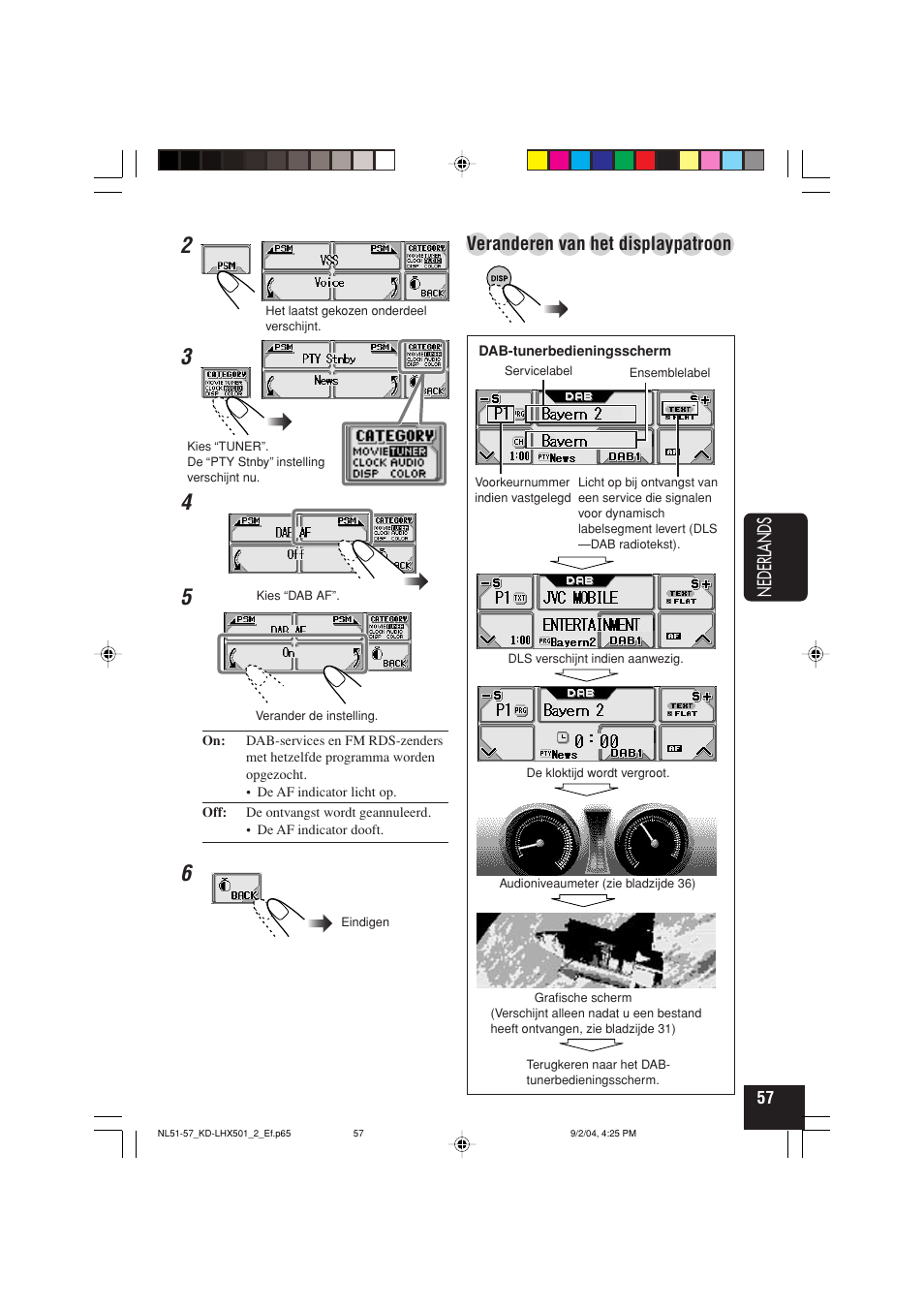 Nederlands, Veranderen van het displaypatroon | JVC KD-LHX501  EN User Manual | Page 249 / 259