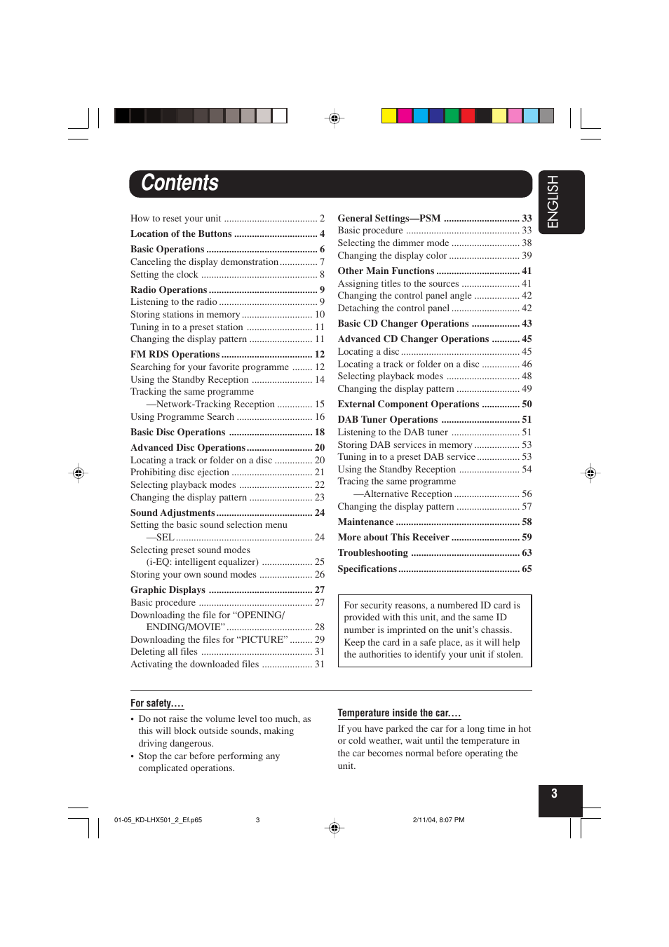 JVC KD-LHX501  EN User Manual | Page 3 / 259