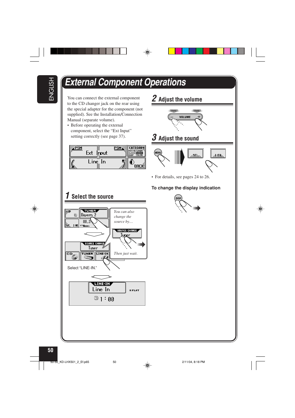 External component operations | JVC KD-LHX501  EN User Manual | Page 50 / 259