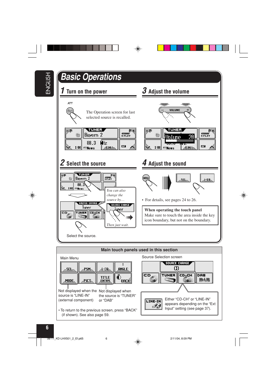 Basic operations | JVC KD-LHX501  EN User Manual | Page 6 / 259