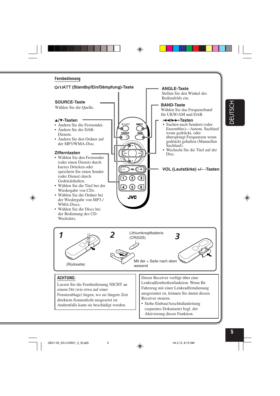 Deutsch | JVC KD-LHX501  EN User Manual | Page 69 / 259