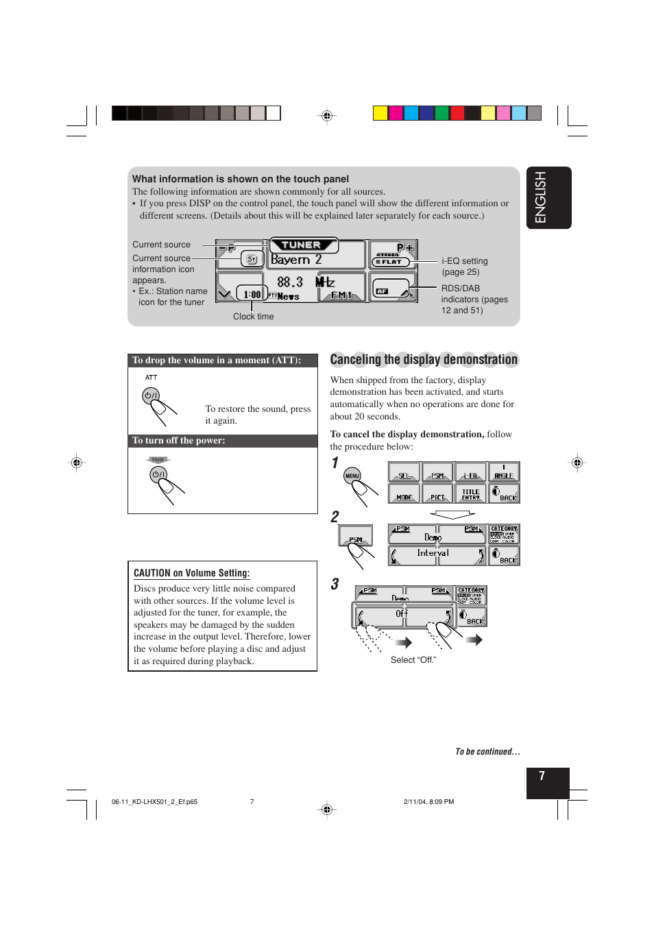 English, Canceling the display demonstration | JVC KD-LHX501  EN User Manual | Page 7 / 259