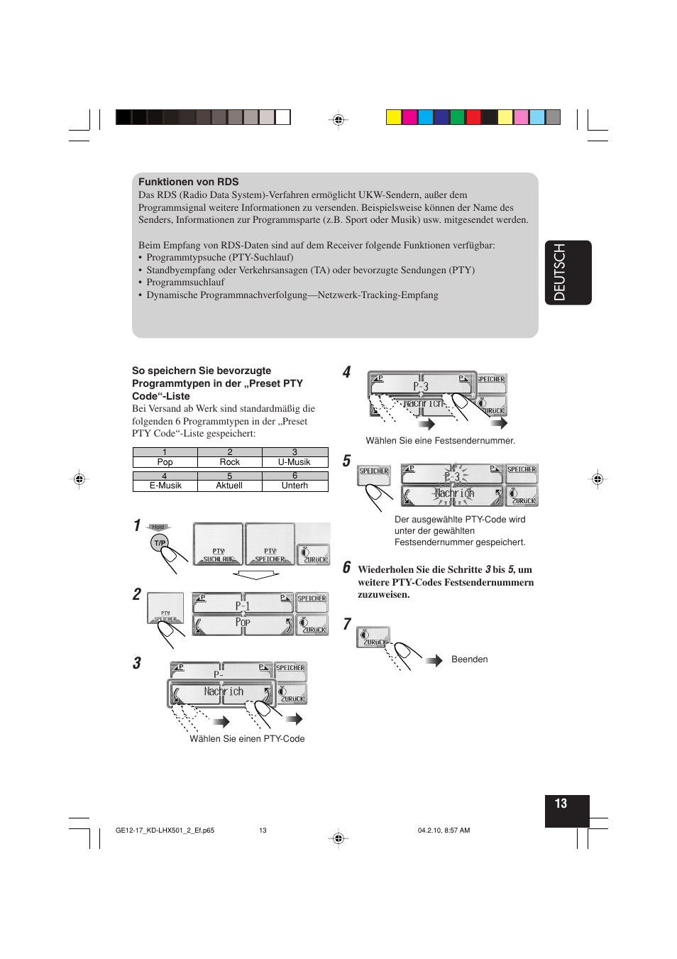 Deutsch | JVC KD-LHX501  EN User Manual | Page 77 / 259