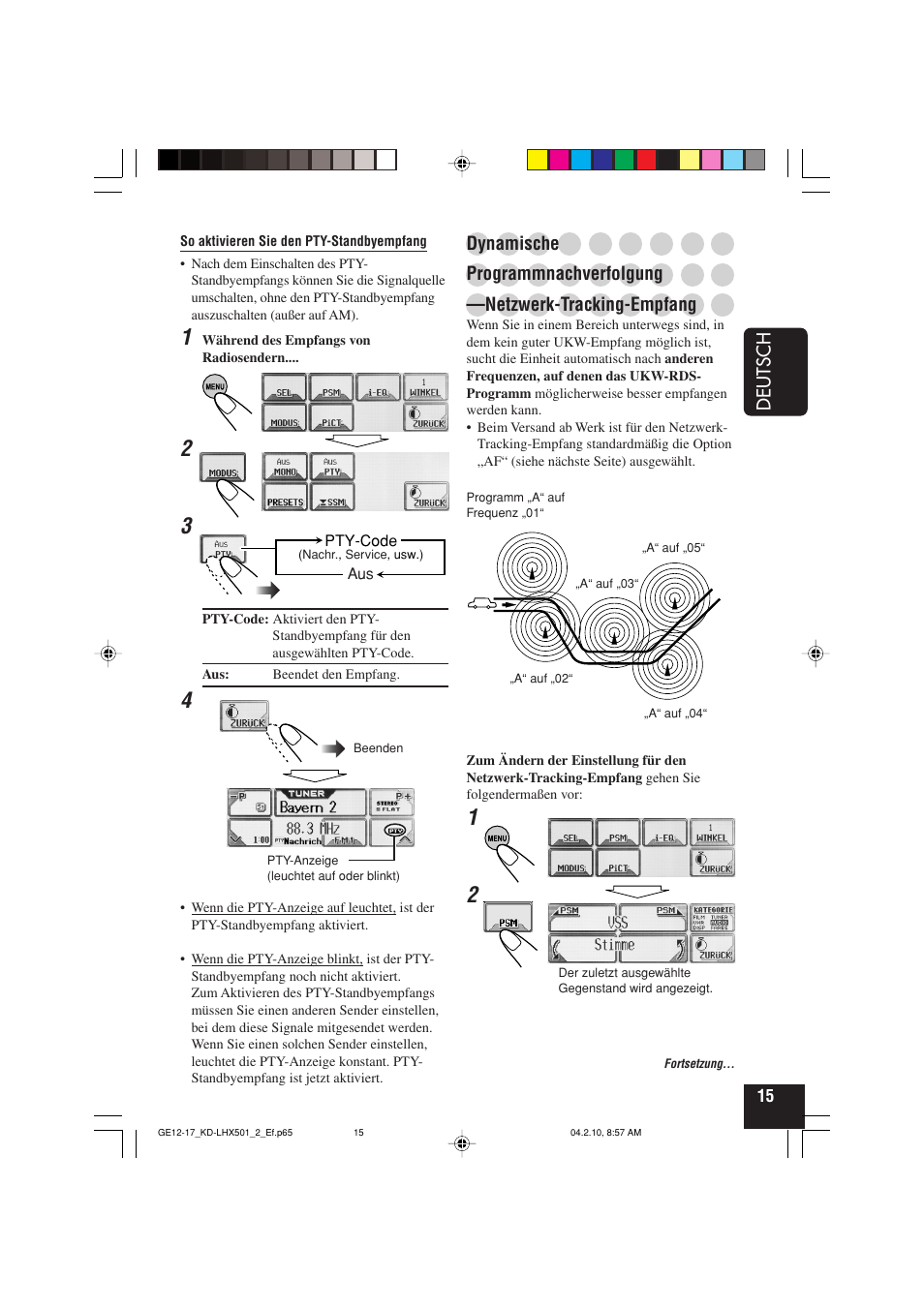 Deutsch, Dynamische, Programmnachverfolgung | Netzwerk-tracking-empfang | JVC KD-LHX501  EN User Manual | Page 79 / 259