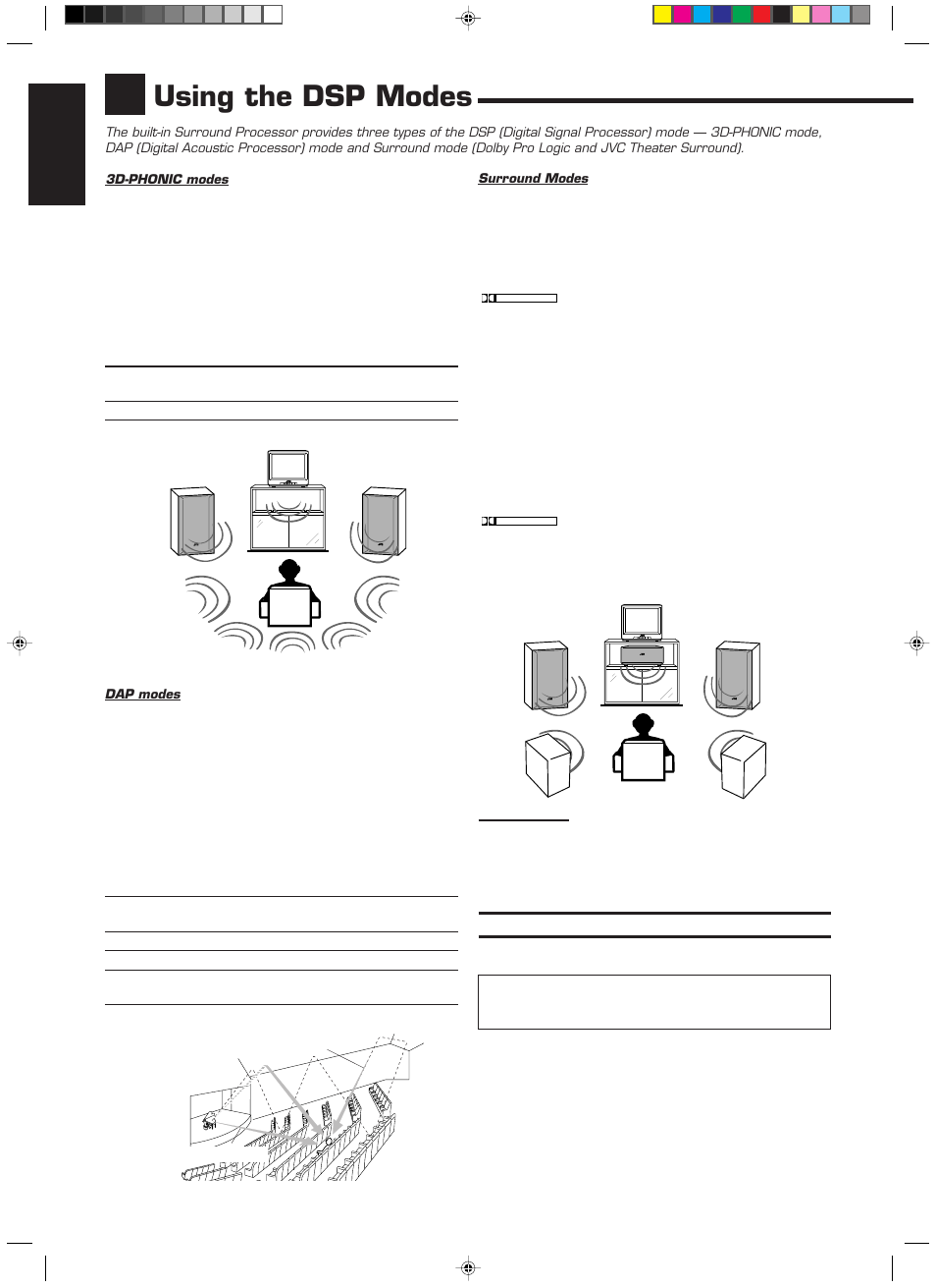 Using the dsp modes, English, As for the dvd multi playback mode, see page 22 | JVC RX-668RBK User Manual | Page 20 / 40
