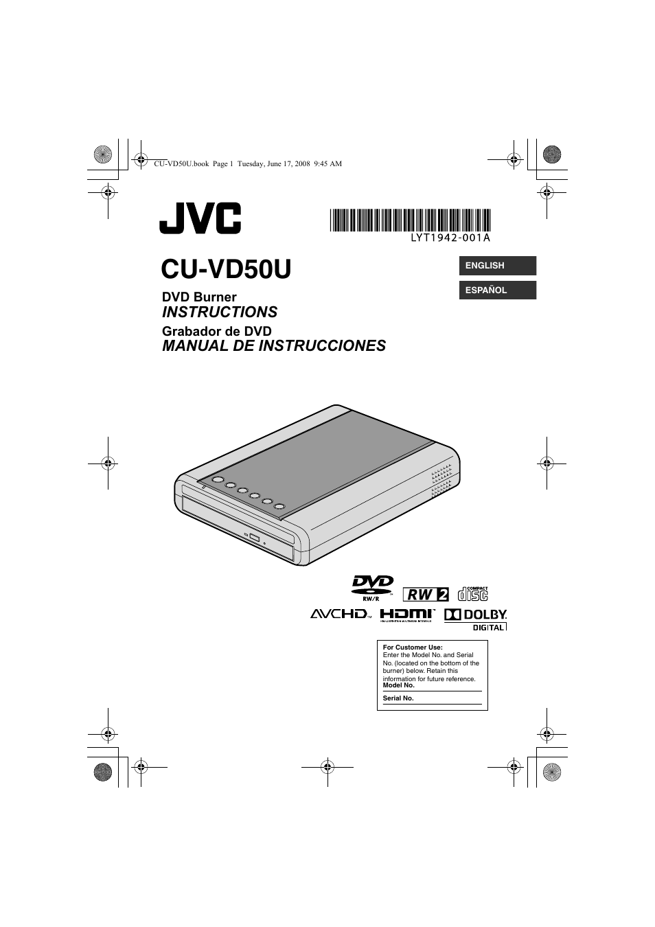 JVC CU-VD50U User Manual | 104 pages