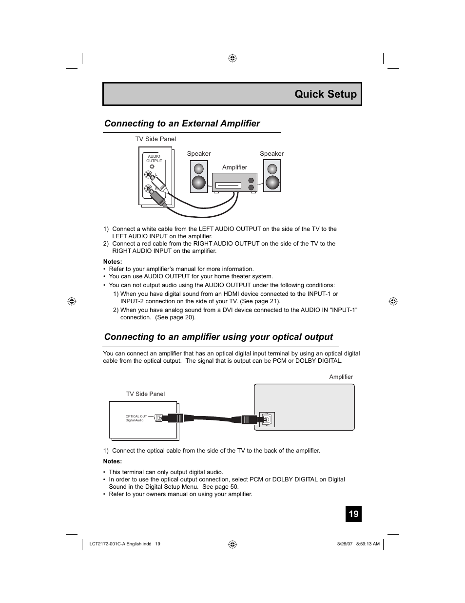 Quick setup | JVC HD-58S998 User Manual | Page 19 / 88