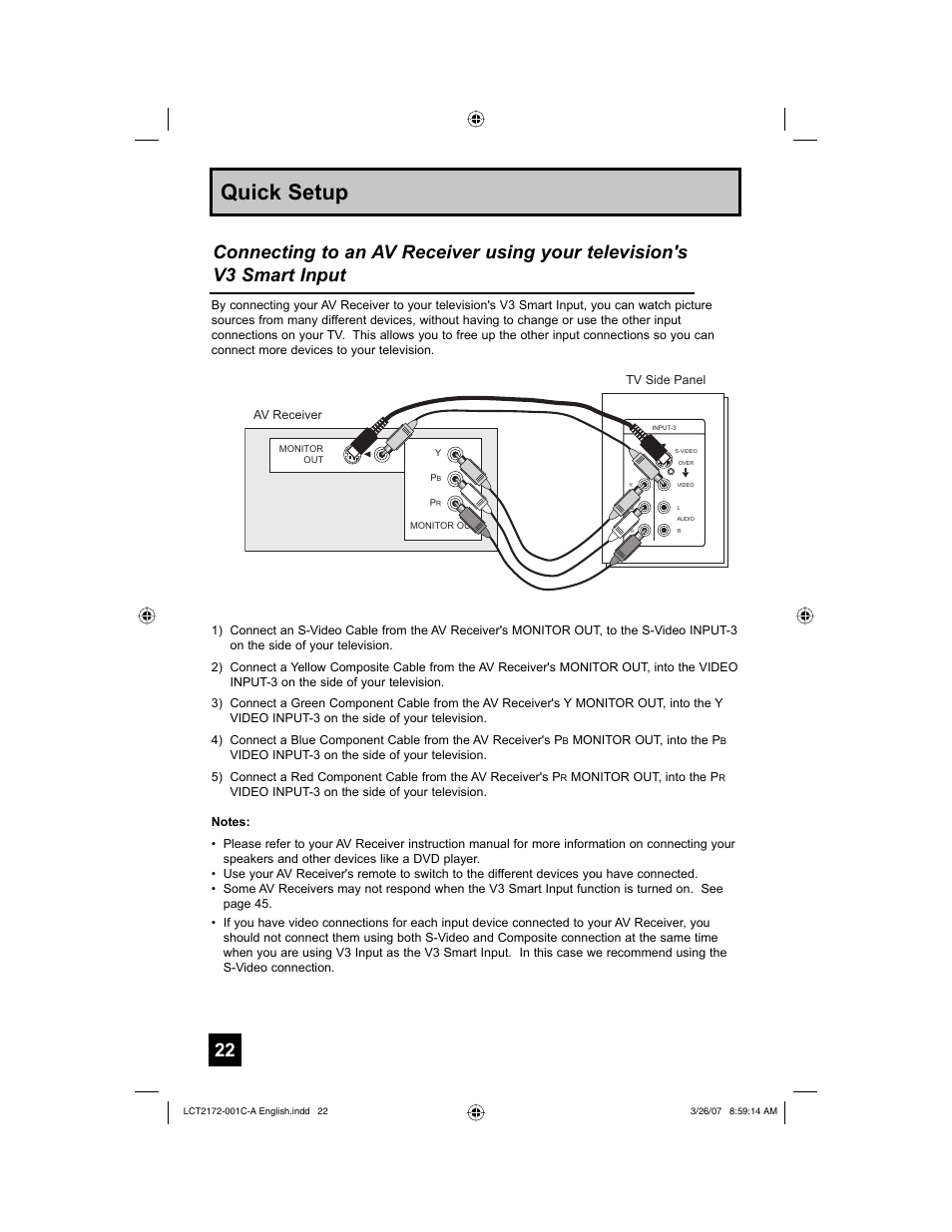 Quick setup | JVC HD-58S998 User Manual | Page 22 / 88
