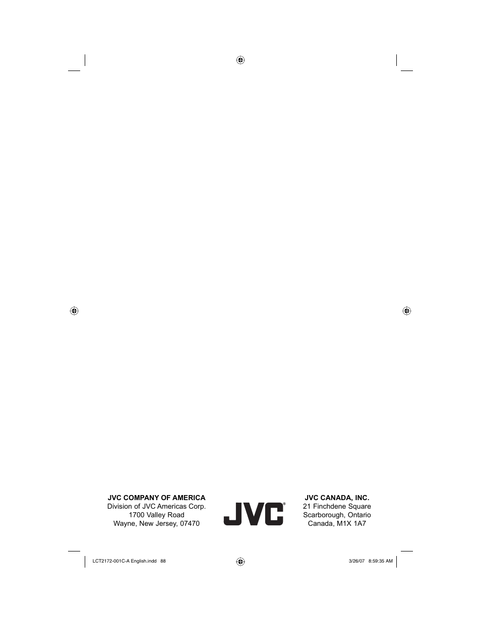 JVC HD-58S998 User Manual | Page 88 / 88