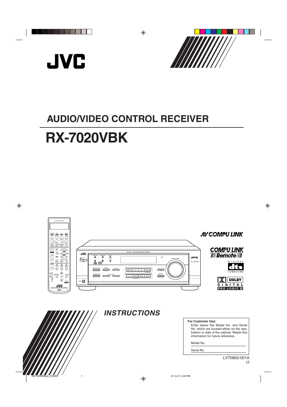 JVC RX-7020VBK User Manual | 47 pages