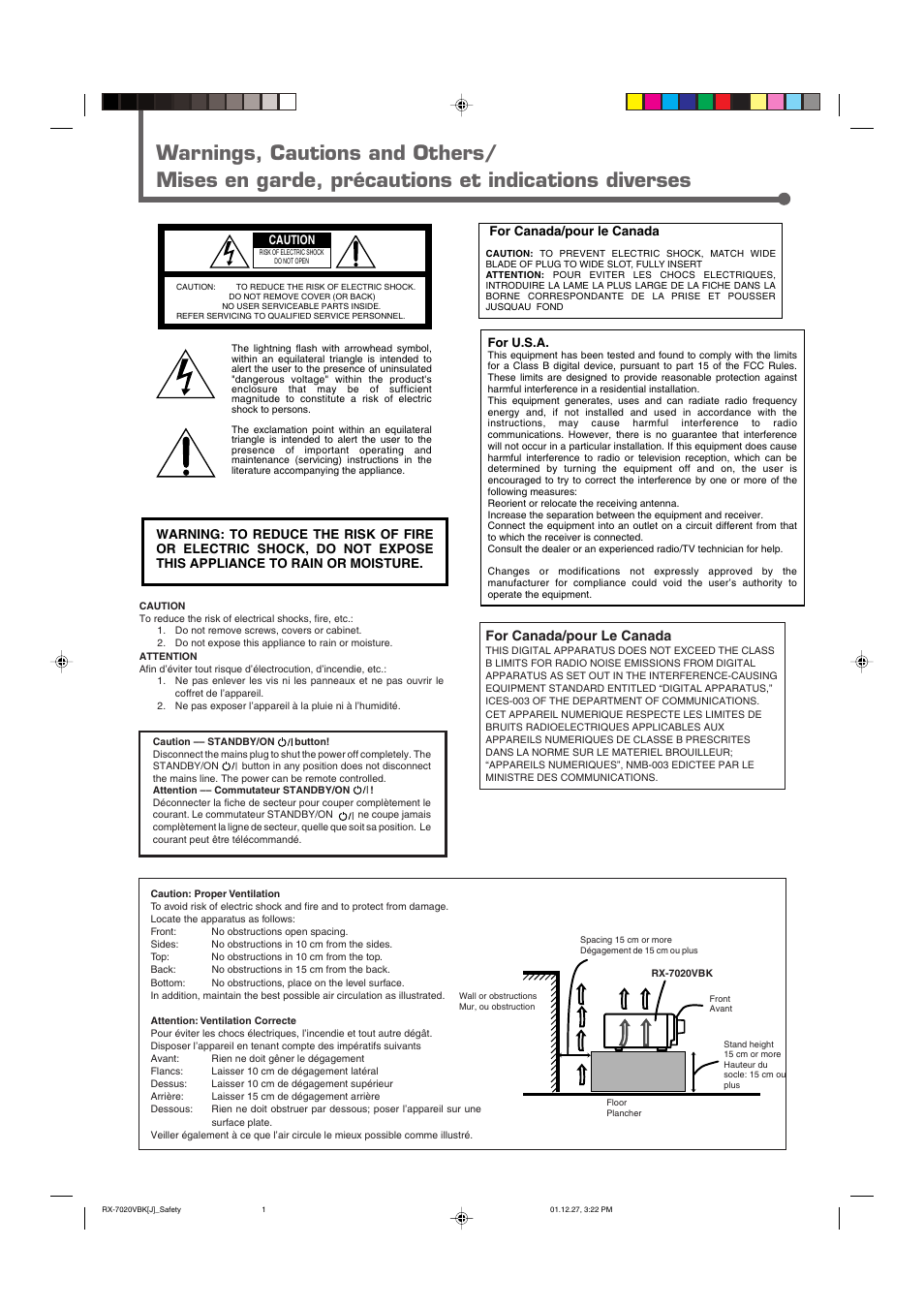 For canada/pour le canada | JVC RX-7020VBK User Manual | Page 2 / 47