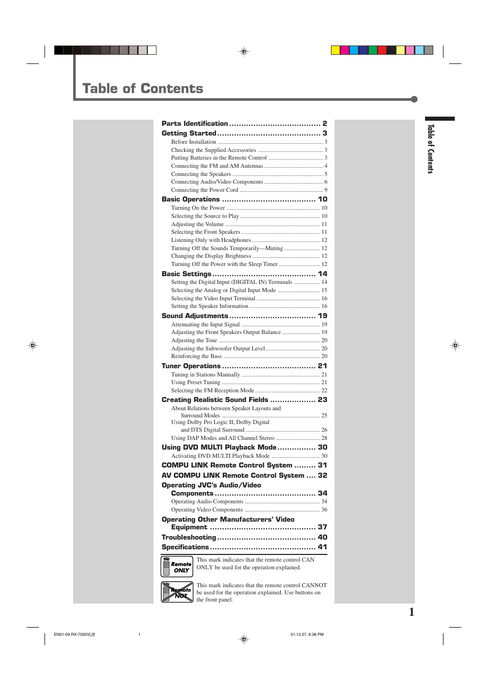 JVC RX-7020VBK User Manual | Page 3 / 47