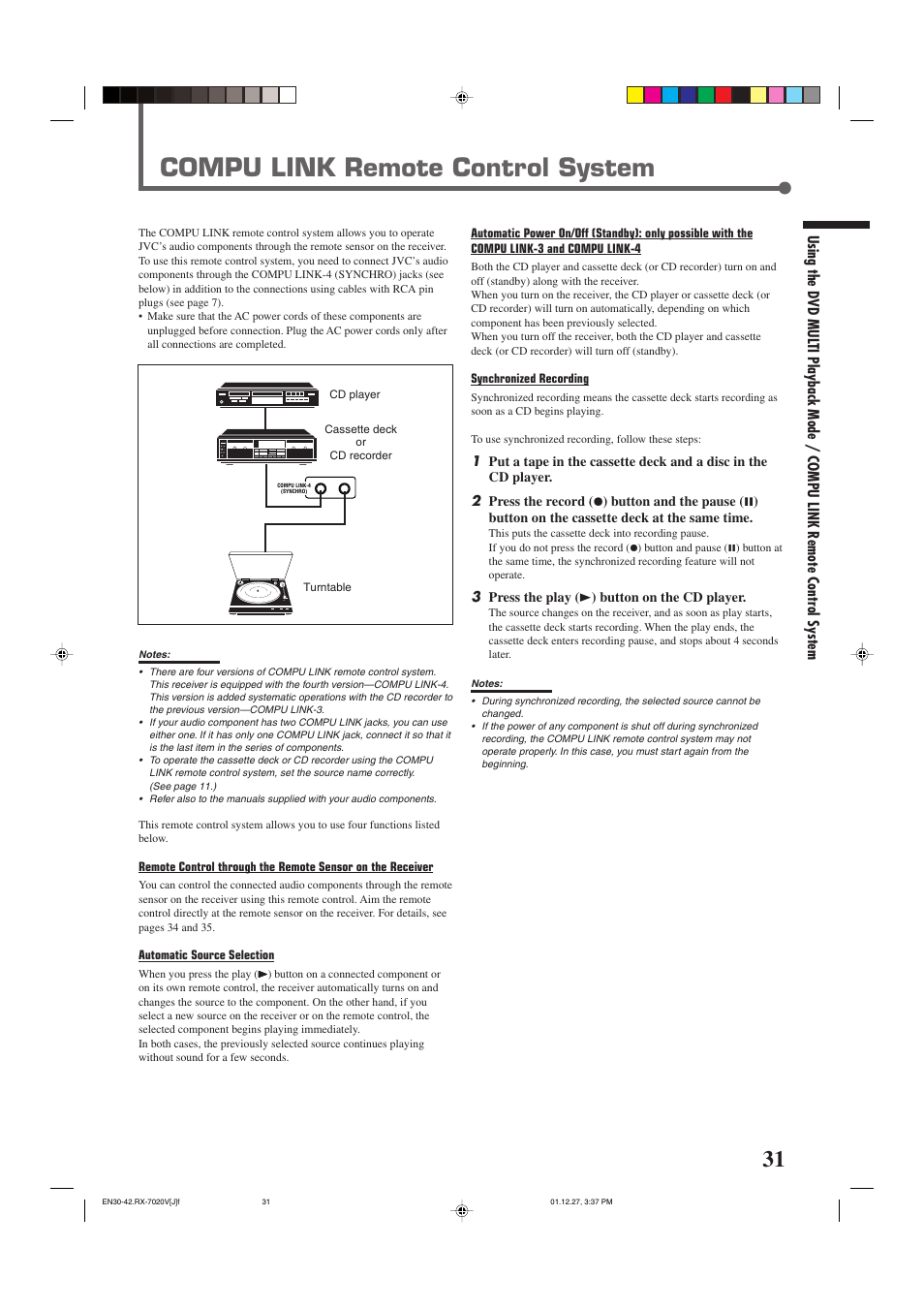 Compu link remote control system | JVC RX-7020VBK User Manual | Page 33 / 47