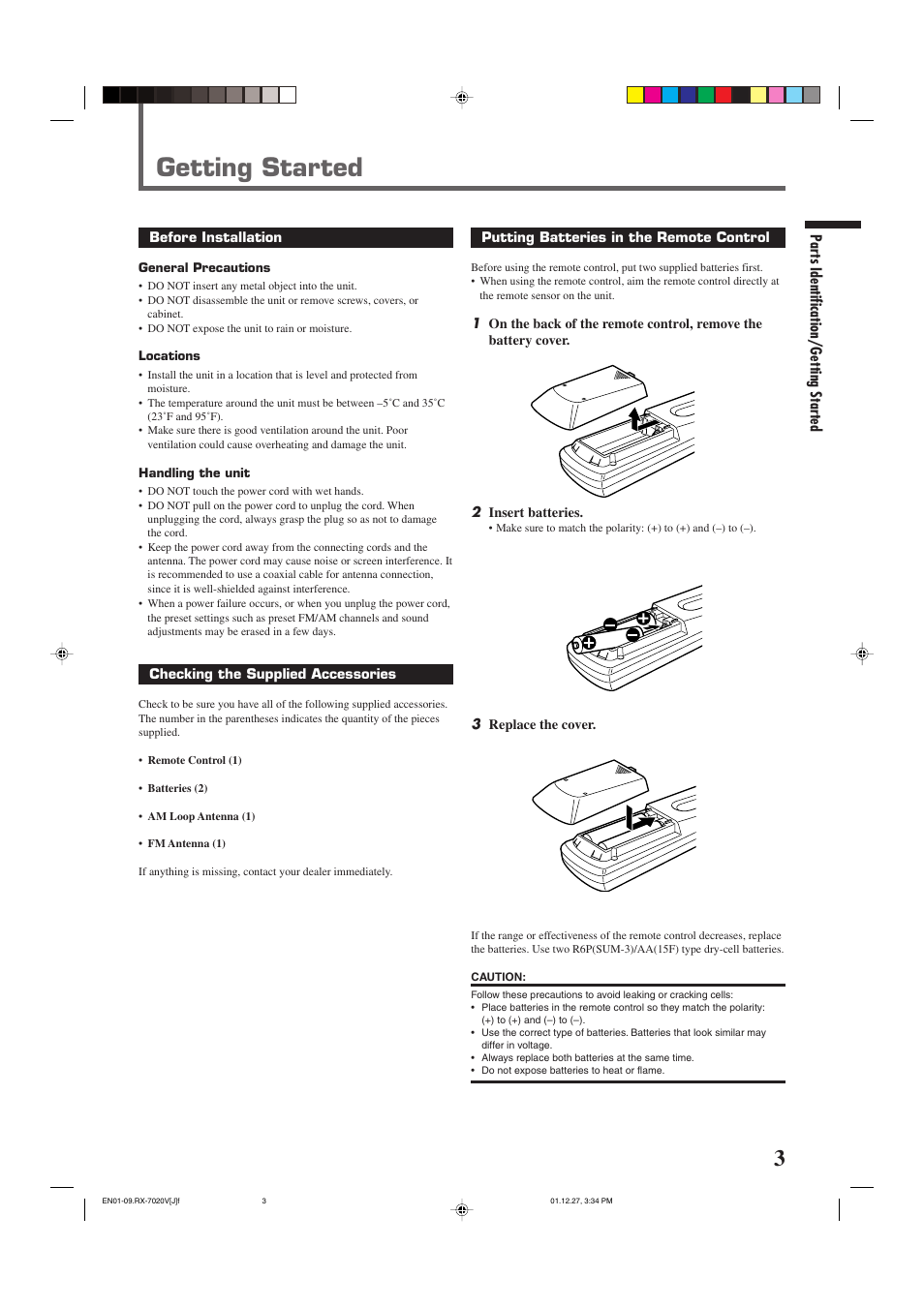 Getting started | JVC RX-7020VBK User Manual | Page 5 / 47