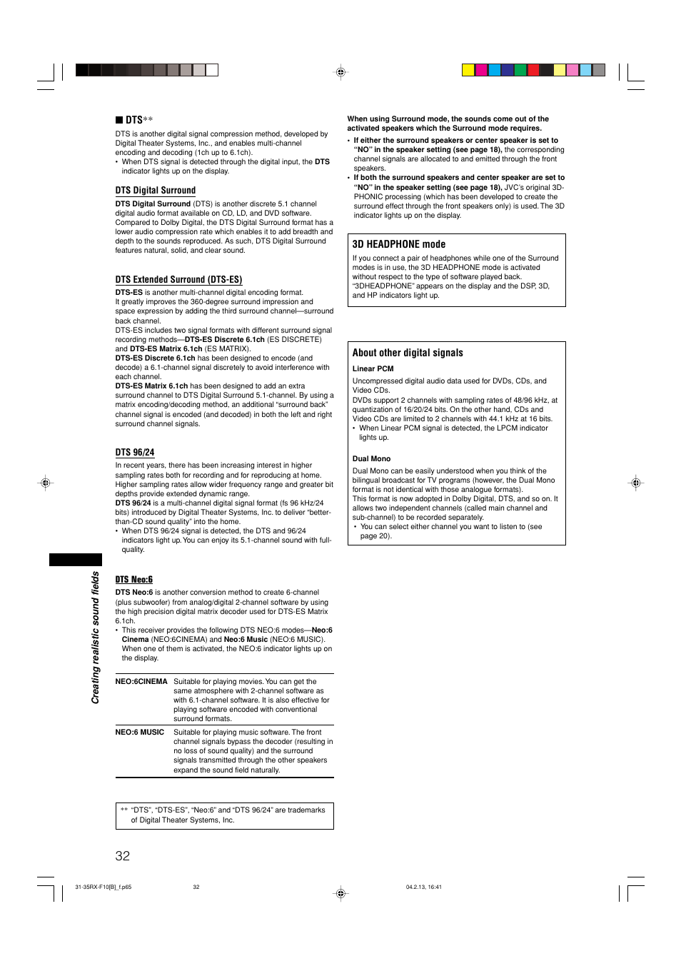 JVC RX-F10S User Manual | Page 36 / 47