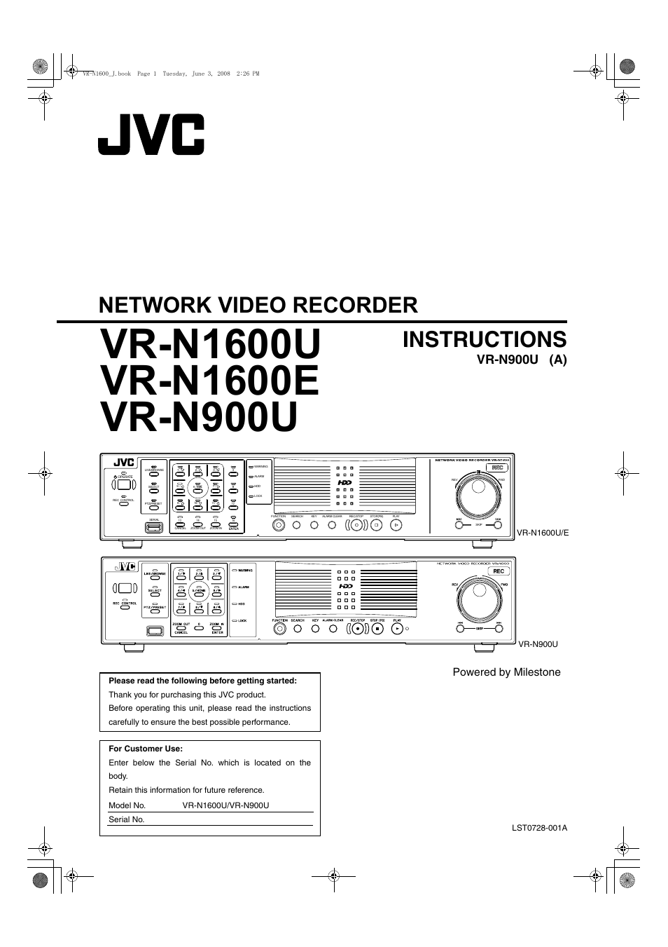 JVC VR-N1600E User Manual | 158 pages