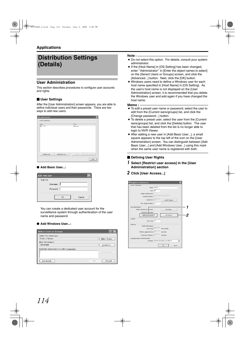 Distribution settings (details) | JVC VR-N1600E User Manual | Page 122 / 158