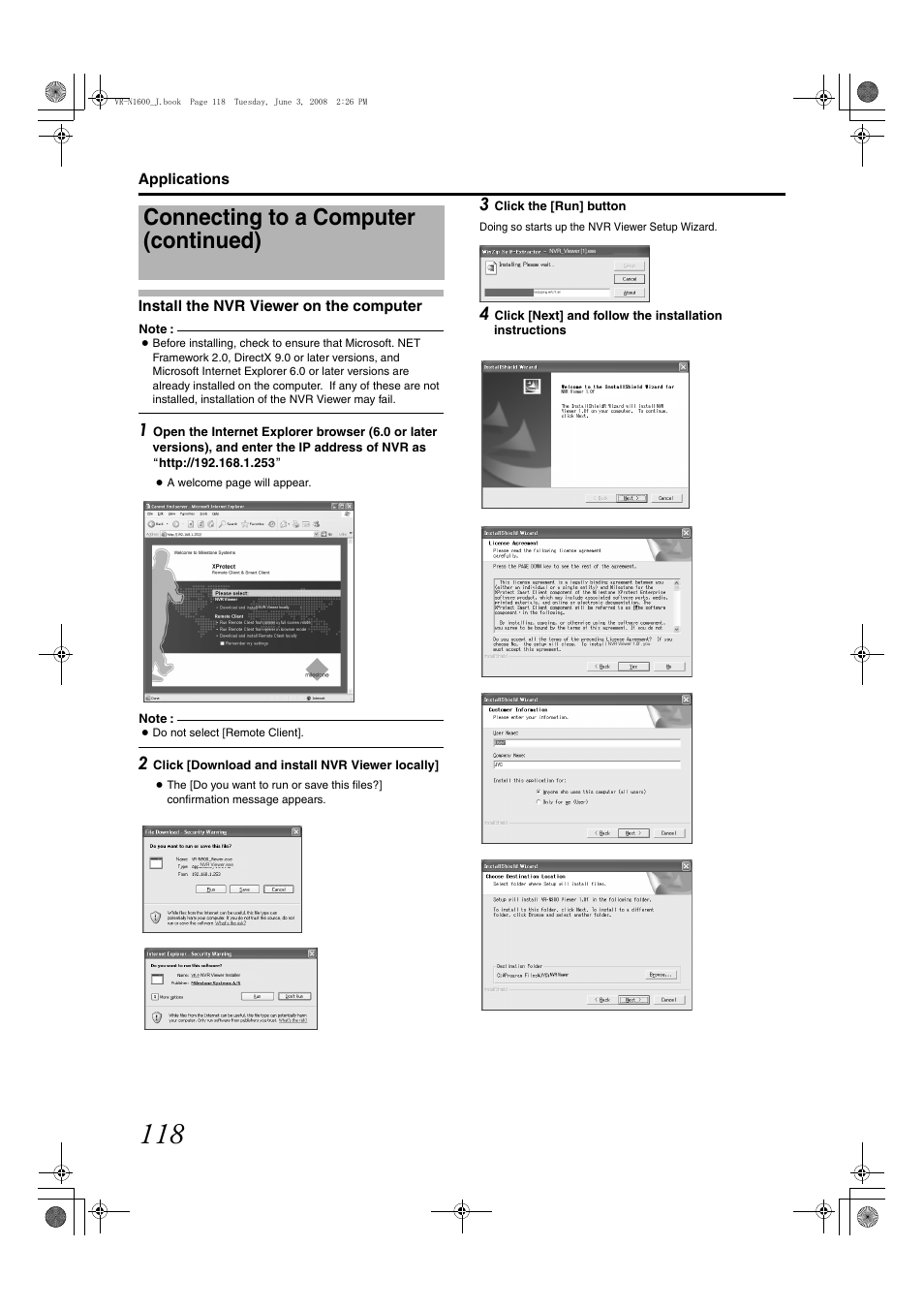 Connecting to a computer (continued) | JVC VR-N1600E User Manual | Page 126 / 158