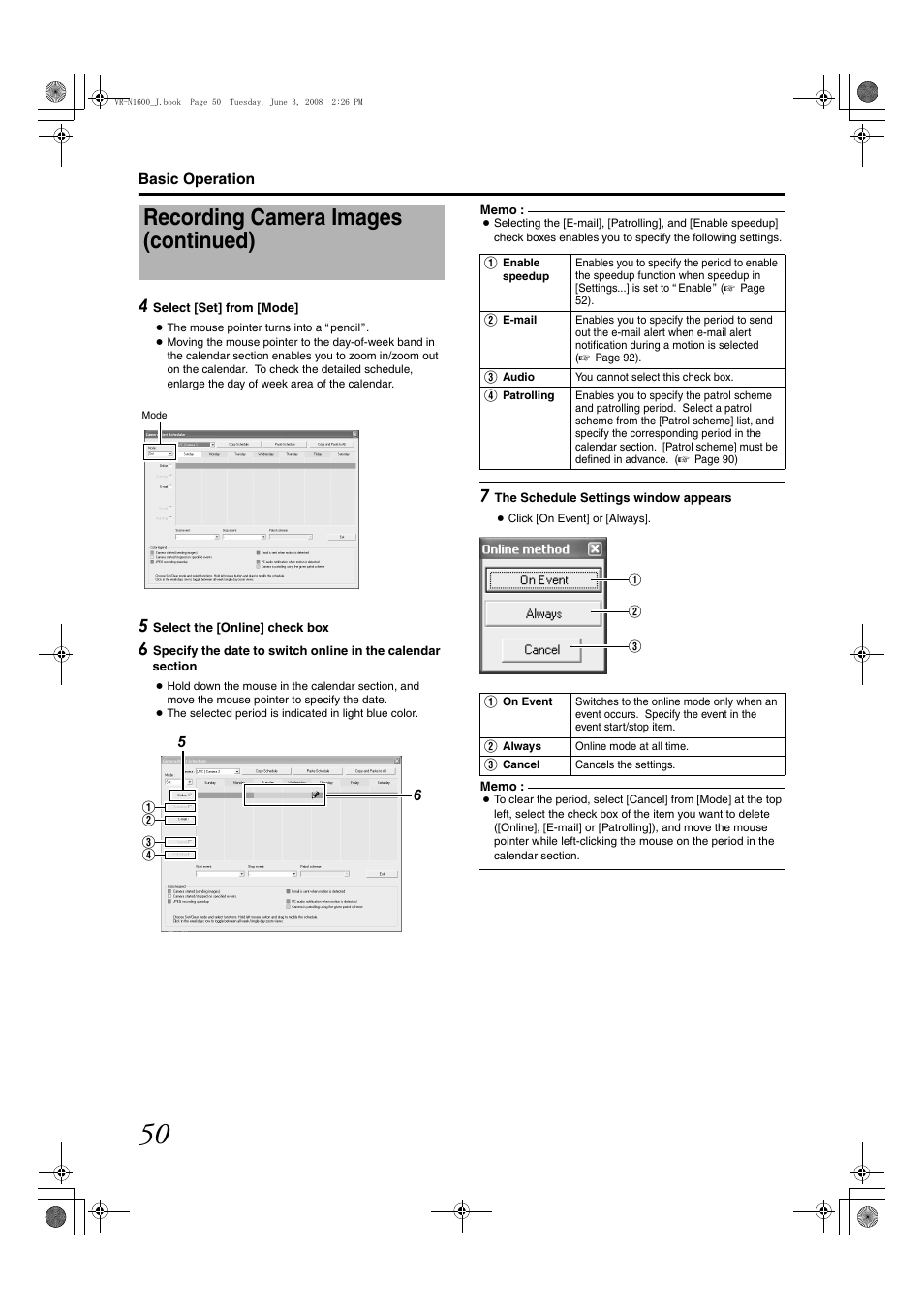Recording camera images (continued) | JVC VR-N1600E User Manual | Page 58 / 158