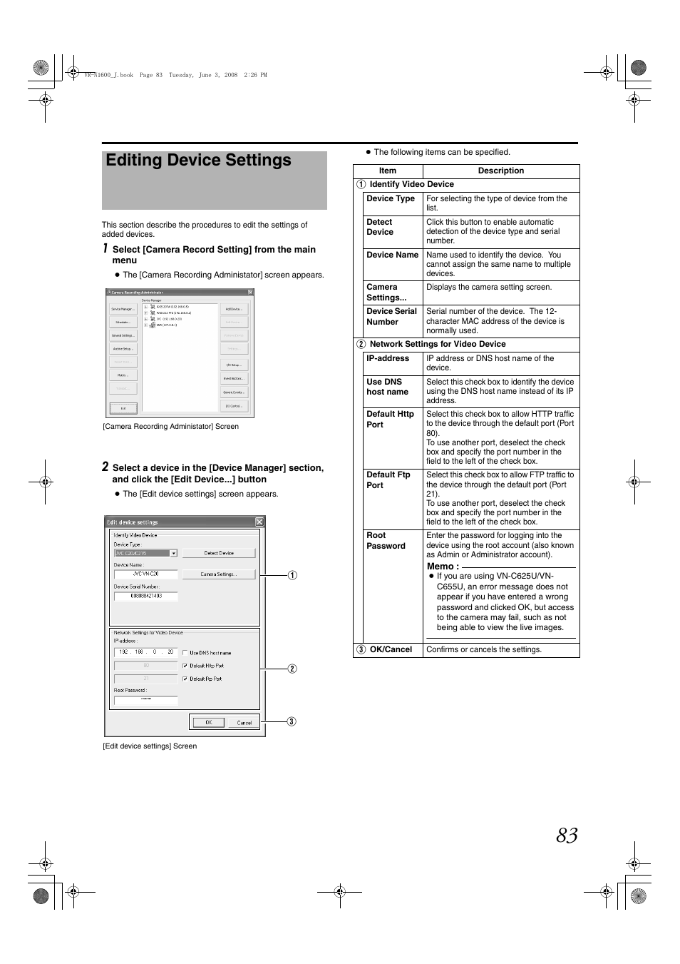 Editing device settings | JVC VR-N1600E User Manual | Page 91 / 158