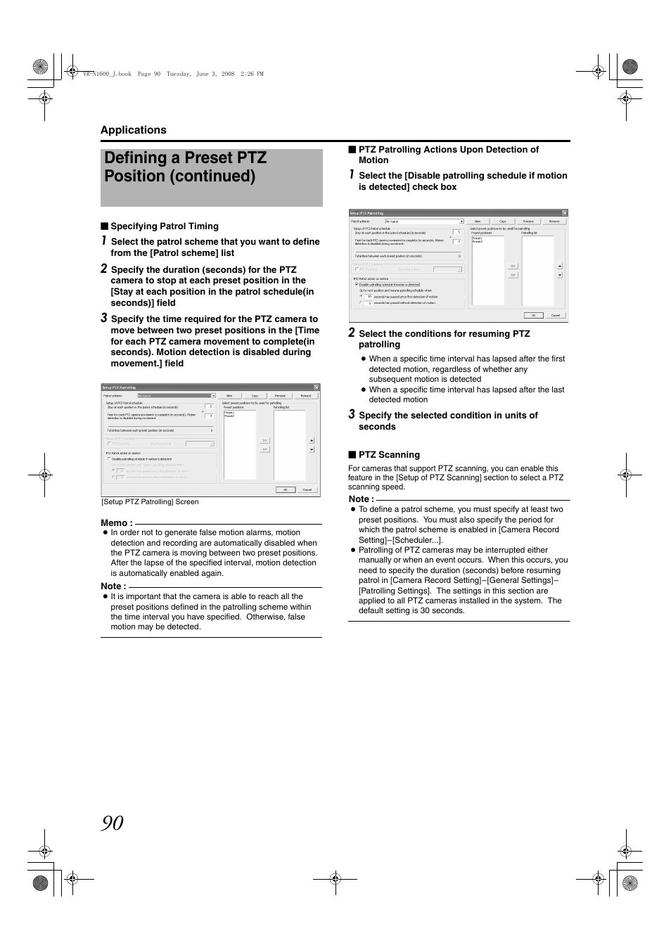 Defining a preset ptz position (continued) | JVC VR-N1600E User Manual | Page 98 / 158