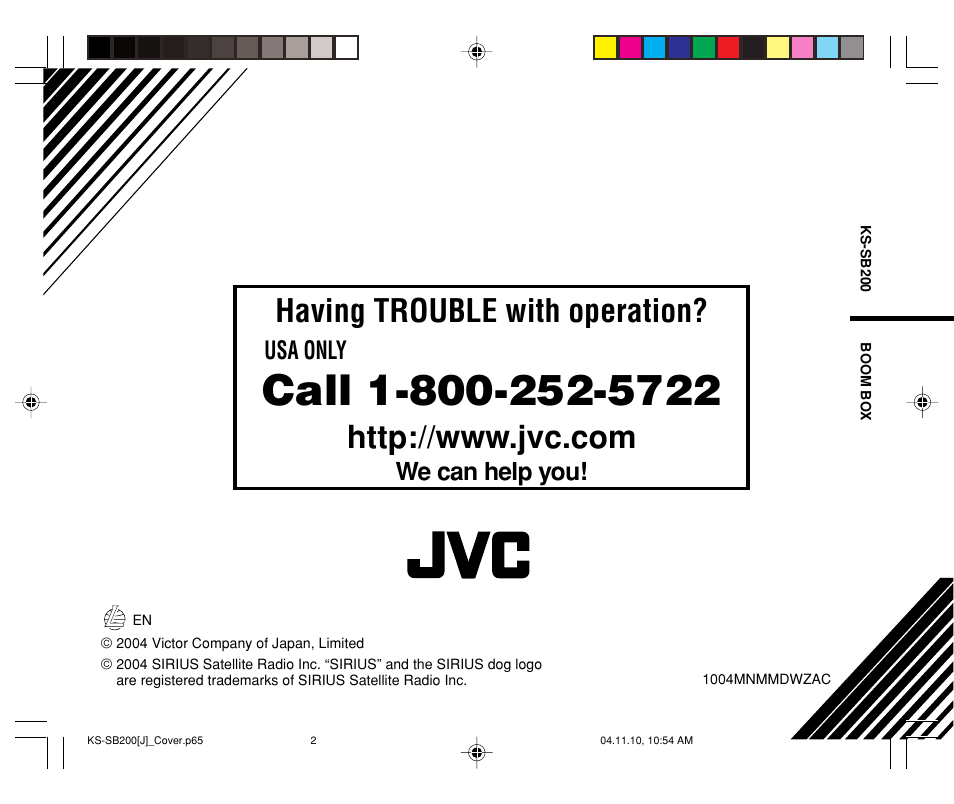 Having trouble with operation, Usa only, We can help you | JVC KS-SB200 User Manual | Page 12 / 12
