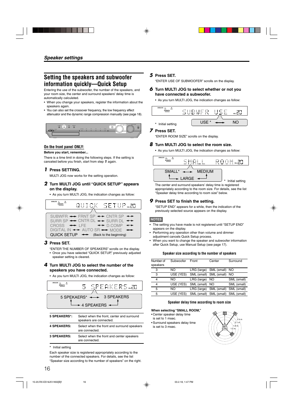 Speaker settings | JVC XV-N55SL User Manual | Page 21 / 75