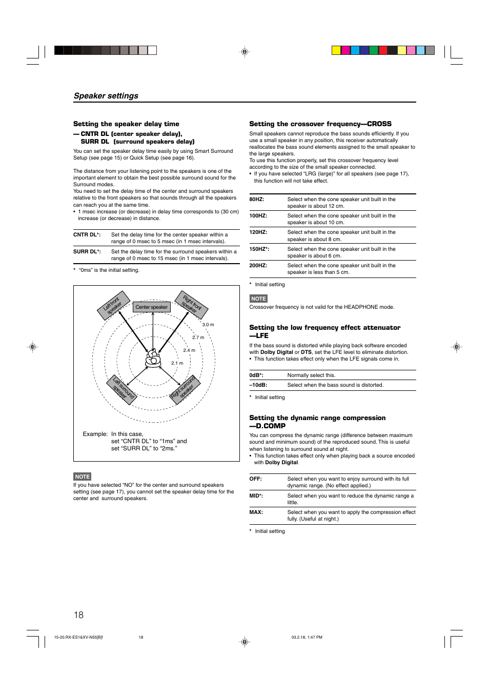 Speaker settings | JVC XV-N55SL User Manual | Page 23 / 75