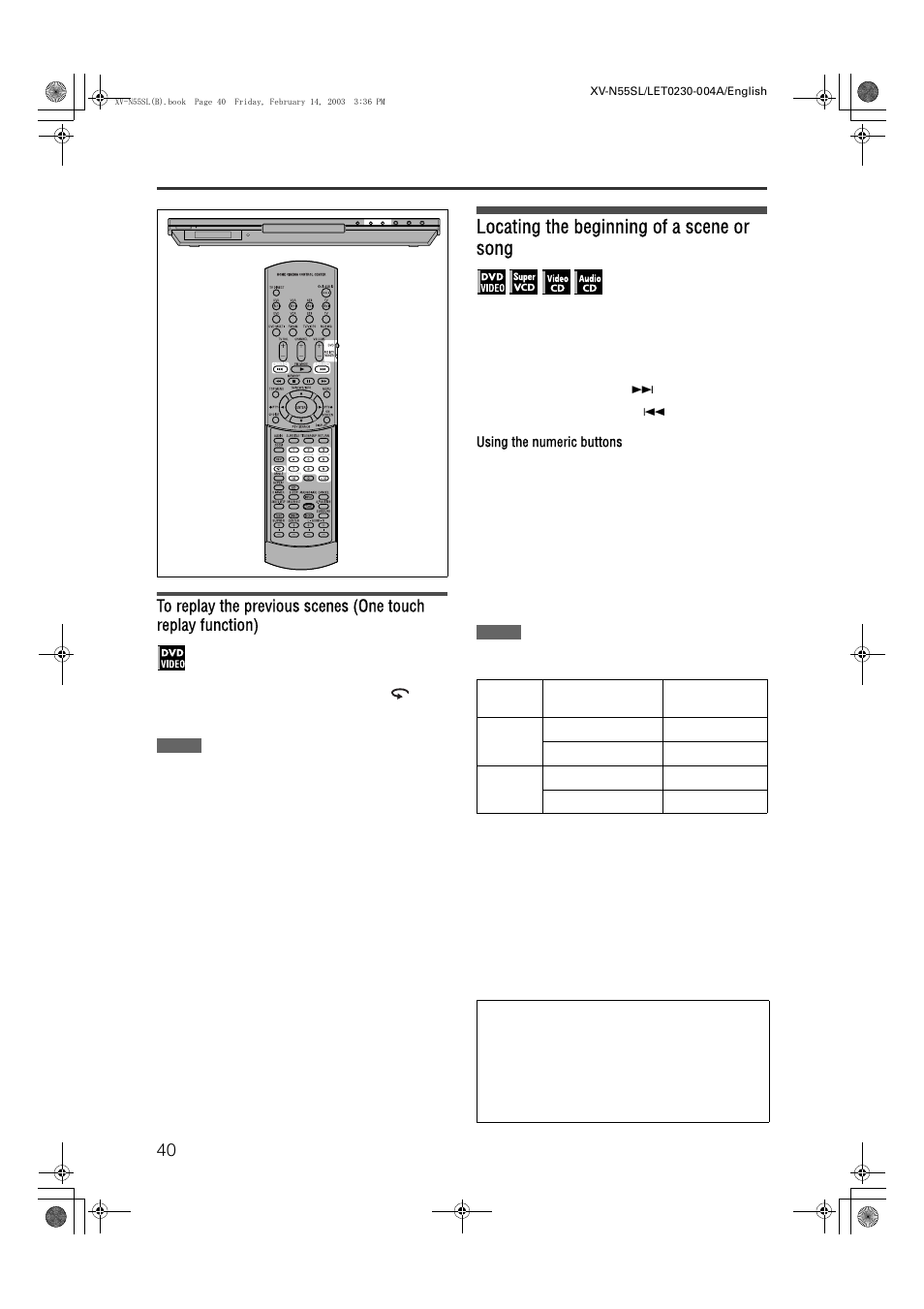 Locating the beginning of a scene or song, Basic operations | JVC XV-N55SL User Manual | Page 45 / 75