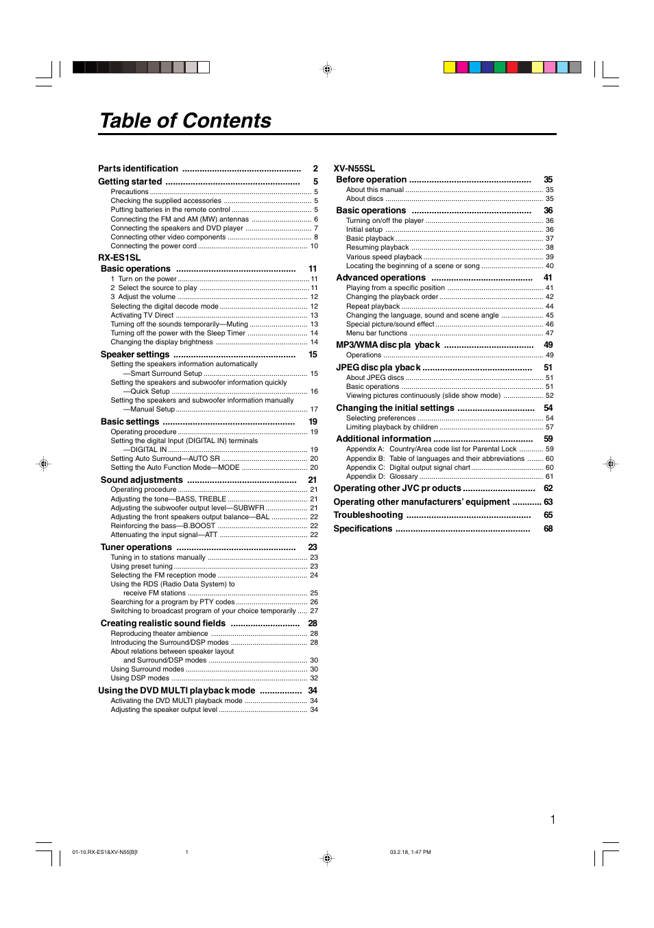 JVC XV-N55SL User Manual | Page 6 / 75