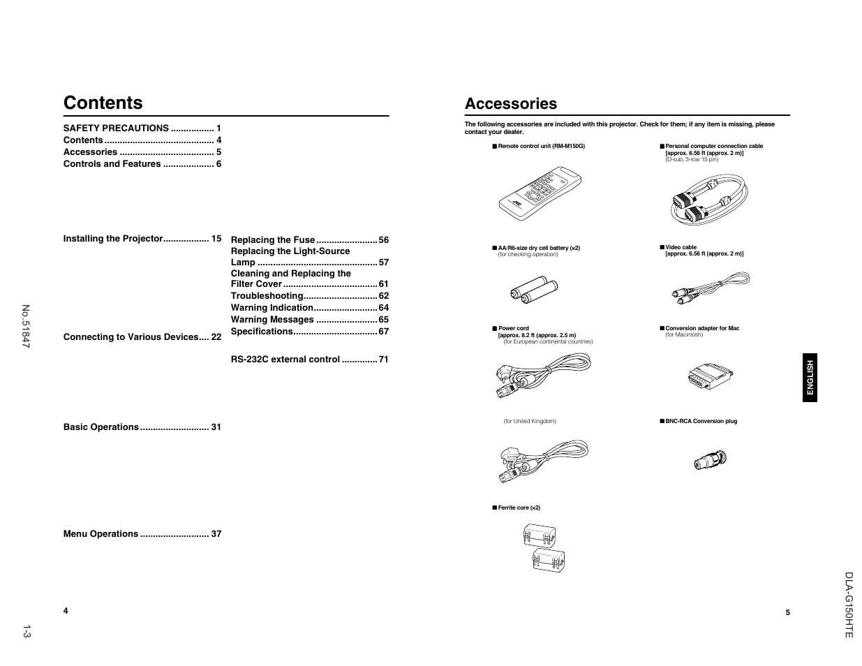 JVC DLA-G150HTE User Manual | Page 3 / 40