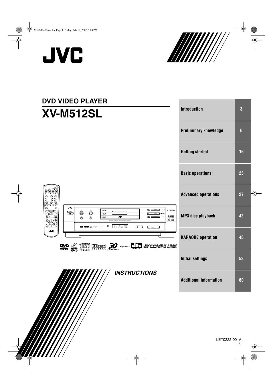 JVC XV-M512SL User Manual | 68 pages